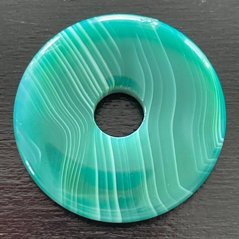 Dyed Banded Agate Donut Crystal  #10
